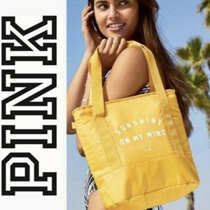 Victorias Secret PINK Insulated Cooler Tote SUNSHINE ON MY MIND Lunch Bag NWT